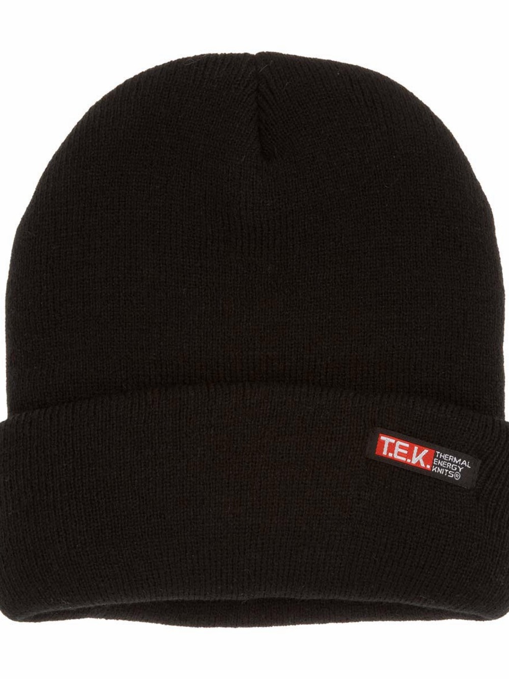 Black Knit Thermal Beanie Hat
